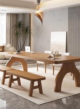 MPB客化实木书桌现厅代简约原木大长去桌家用办公桌多人学习桌工