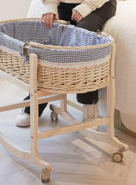 编摇篮床婴儿摇篮睡车载篮UIT提藤篮外出便携式安抚新生儿编床织