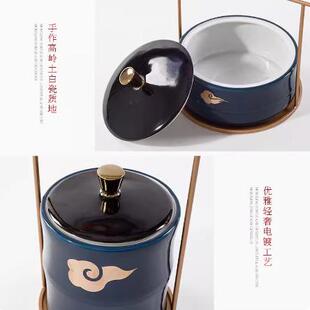 轻奢新中式绿色春意蜓鸟铁YB-ZC828蜻艺陶瓷装饰品青高端玄关博古