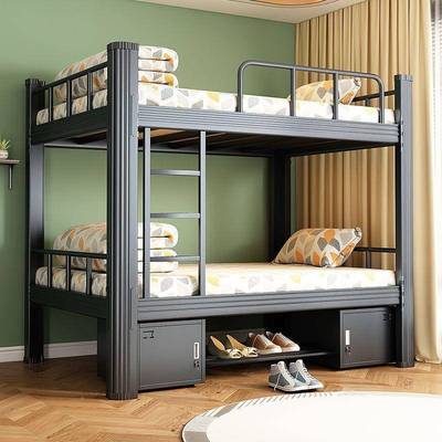 高低床铁床双爬梯层床员工上下铺学宿舍寝室LAG生铁左艺公寓双人