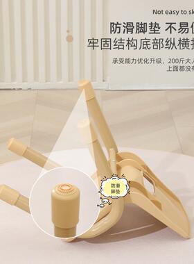 幼儿园桌椅料童塑靠背早座椅宝宝学习板凳家用UWO豪儿教华升降加