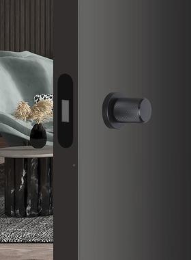 隐形门静音门把手单匙暗锁应急锁孔带钥黑色AIP极简面锁储物间隐