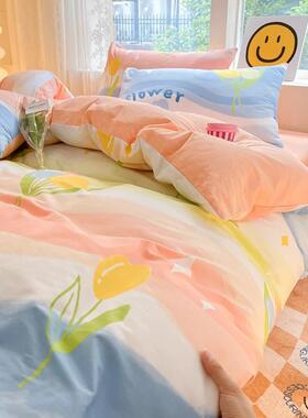 四件套全棉纯棉202jb80641新款1.套8m床单被被罩宿舍三件套床上品