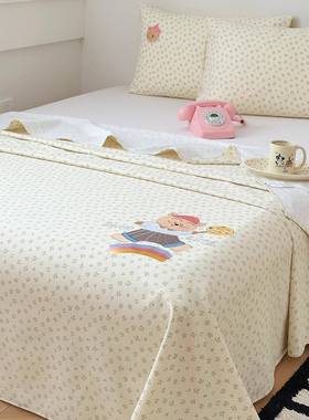 类加厚纯棉老粗床单KCC床单件100全布棉儿童被单棉麻A学生宿舍单