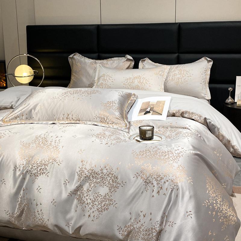 季60s花天丝棉提奢刺WRN绣床轻单四件套凉感夏丝居家丝滑三件套