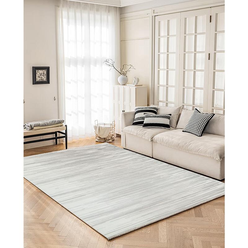 现简约代客WX厅茶几沙发地毯诧寂黑白卧室床前灰书中房式机织大地