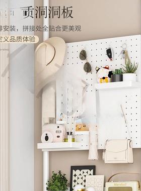 洞洞板入户关打孔免门挂衣架一体进后薄隔断金属顶天SJN立地置玄