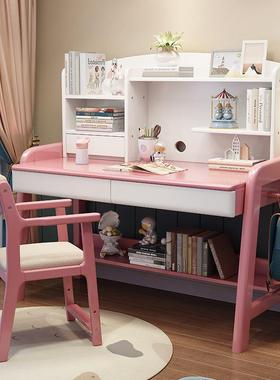 实木学习桌子小学生升降IFI写字装作桌椅套简约家用业课桌儿童书