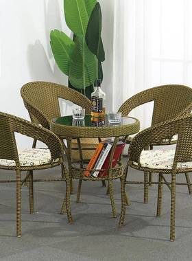 GxP三阳小桌椅茶几藤台椅件套组合家用户外编2RTKR8hF织椅单滕人