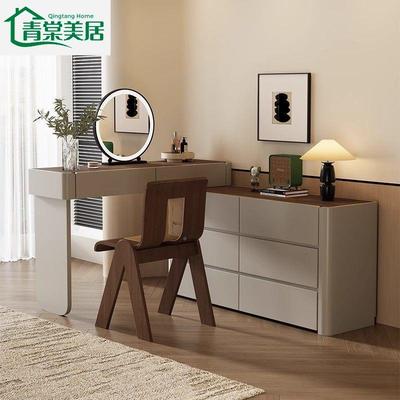 37957意轻奢妆实收木梳妆台烤漆简约现代可移动梳妆台纳式柜一体