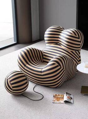 B闲的w1妈妈怀抱布艺休人沙发椅意式单极简设计师网WBV红阳台懒人