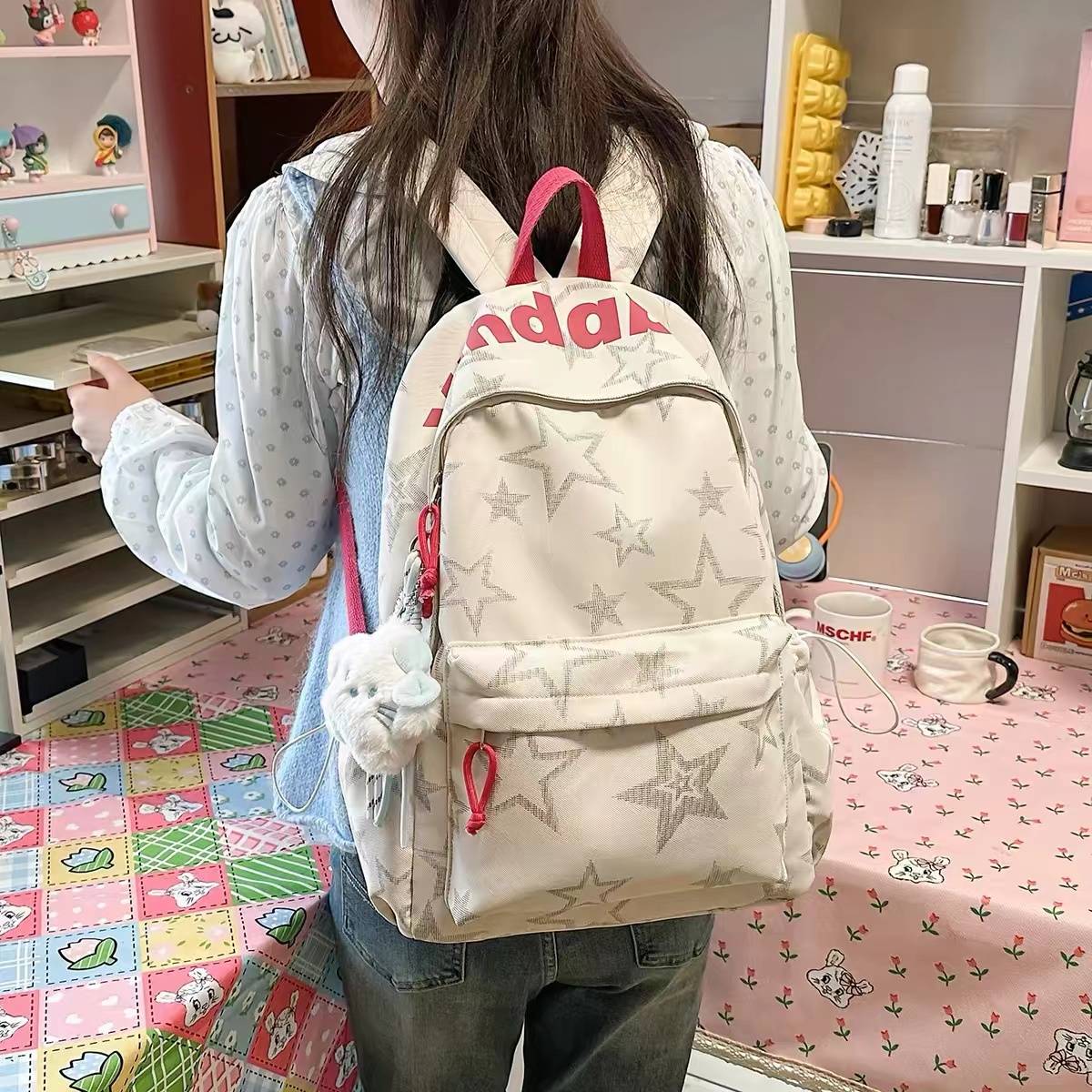高颜值双肩包女生新款韩版小学生