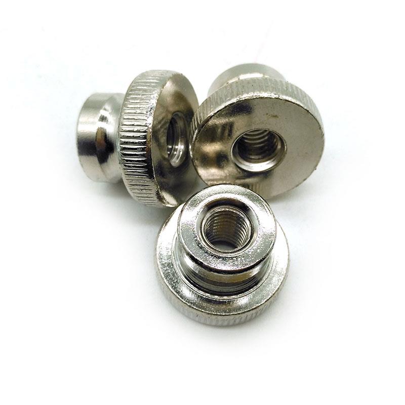 GB806镀镍镀锌高头滚花大头螺母 双层手拧螺帽 M3M4M5M6M8M10
