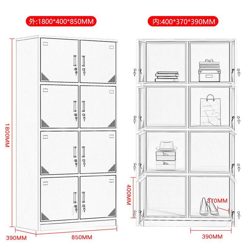 八门更衣柜员工学校宿舍多门带锁铁皮储物柜车间健身房换衣柜鞋柜
