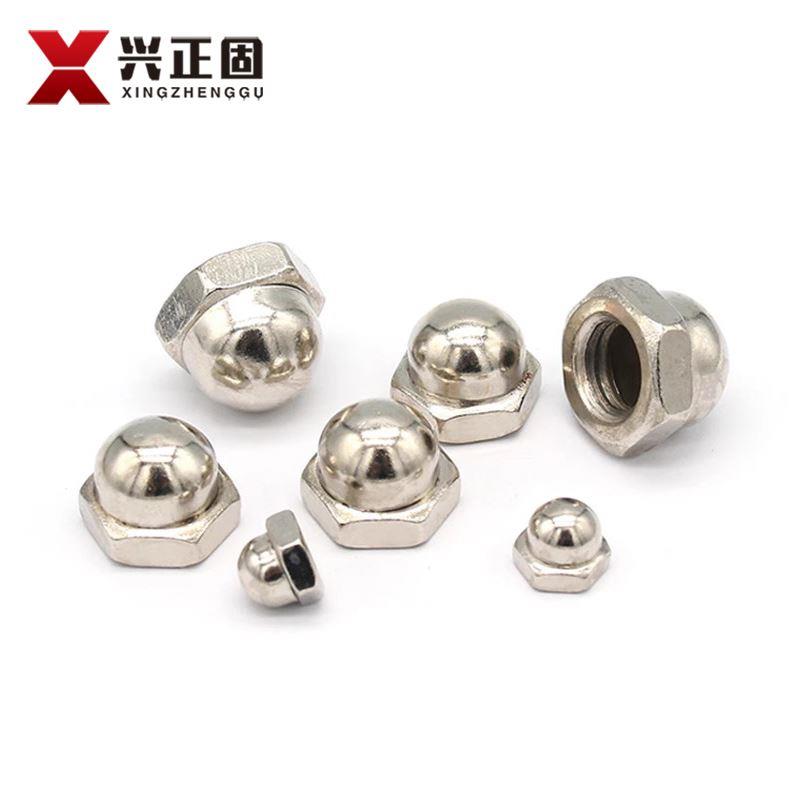 镀镍盖型螺母圆球头螺帽盖形螺母螺丝帽盖母装饰遮丑帽M3M4&mdash