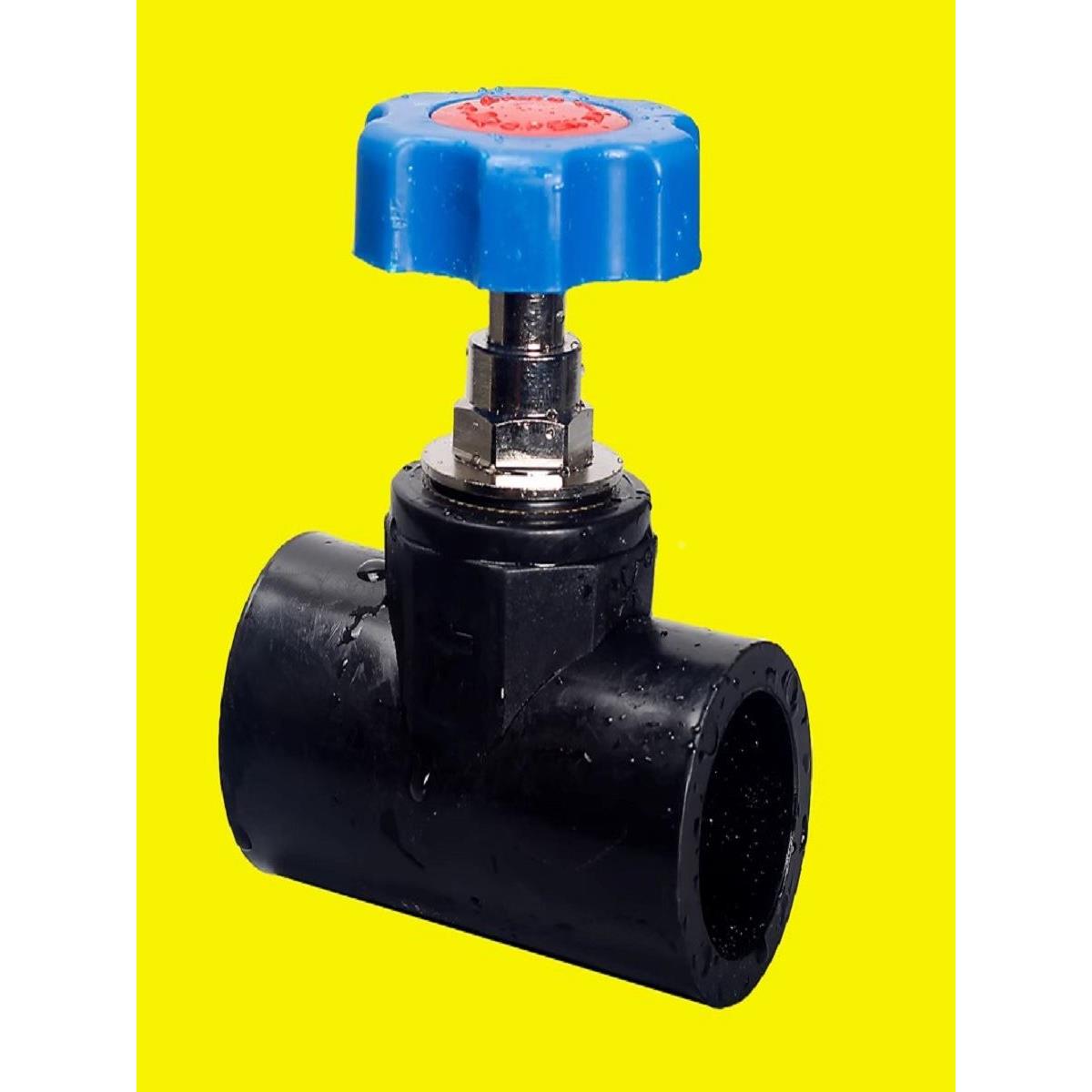 全新料黑色pe铜芯升降截止阀承插热熔20 25 32开关自来水阀门管件