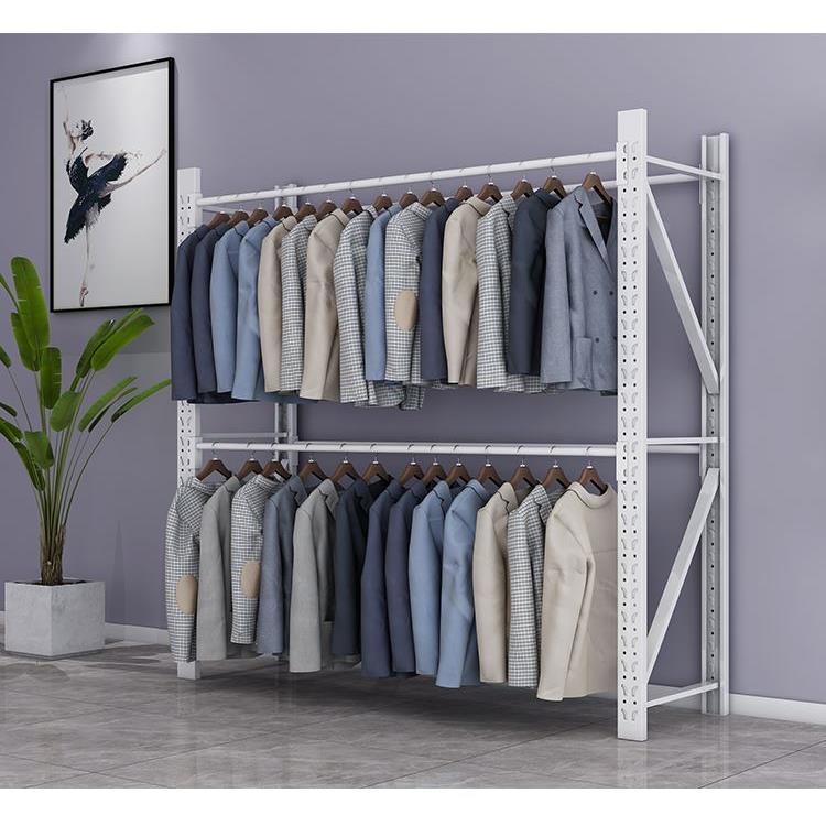 工厂仓库仓储服装商城货架挂衣杆库房冬装西服置物架衣物展示铁架