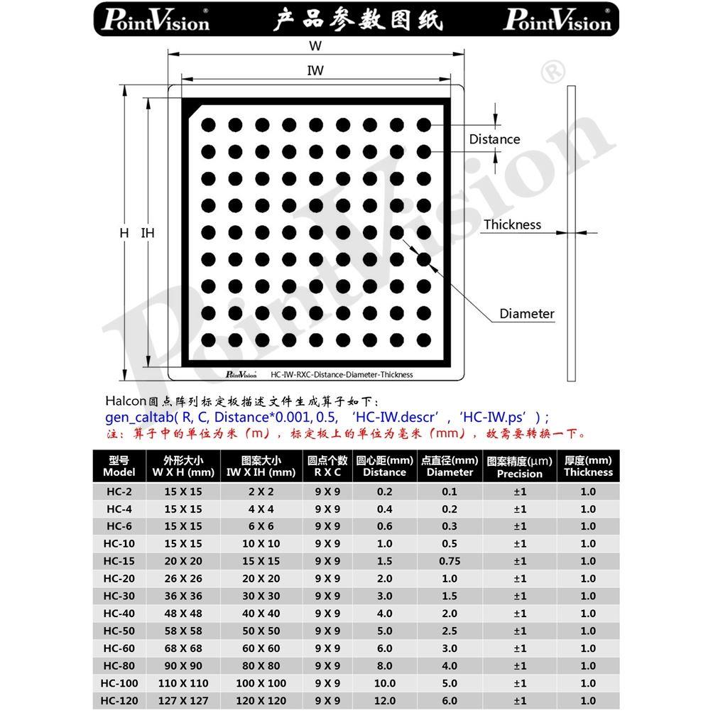 德国日本进口圆点视觉(2-120)mm陶瓷标定板Halcon圆点阵列高精度