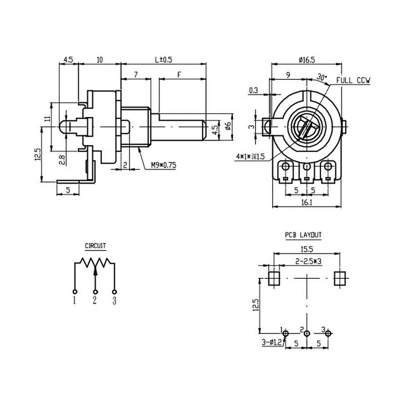 匀发垂直立式JC161型单联3脚音量可调电位器2K 5K 10K 20K 50K 10