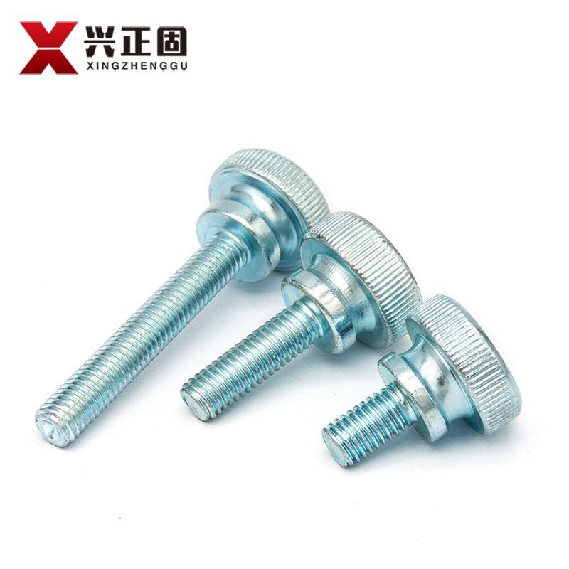 镀锌高头滚花手拧螺丝GB834大头台阶螺钉调节螺栓M3M4M5M6M8M10