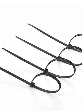 一通黑色尼龙扎带5X300mm自锁式尼龙扎带塑料扎带200根3.6mm宽度