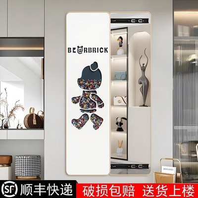 超薄北欧风隐形全身镜推拉隐藏式镜子卧室试衣镜壁挂式家用穿衣镜