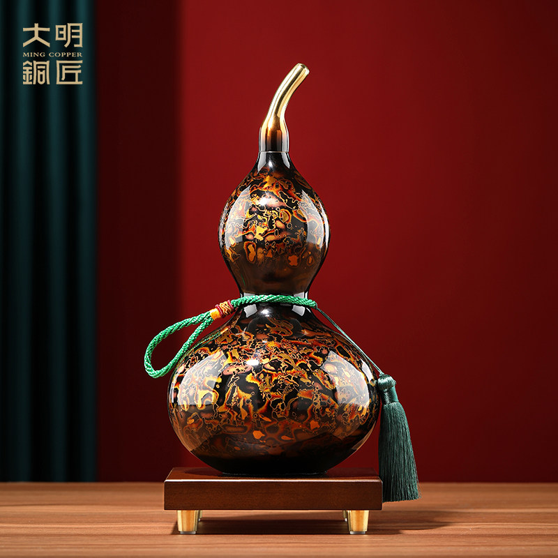 大明铜匠福禄吉祥葫芦摆件客厅招财办公室酒柜装饰品乔迁新居礼品,家居饰品,装饰摆件,淘宝优惠券,粉丝福利购,淘宝优惠卷