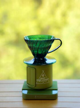 HARIO限定彩色树脂V60滤杯海草绿01号手冲咖啡彩色滴滤杯橙绿色