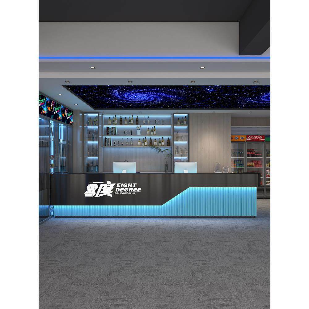 工业风台球厅收银台健身房网咖俱乐部前台接待台KTV酒吧吧台定制