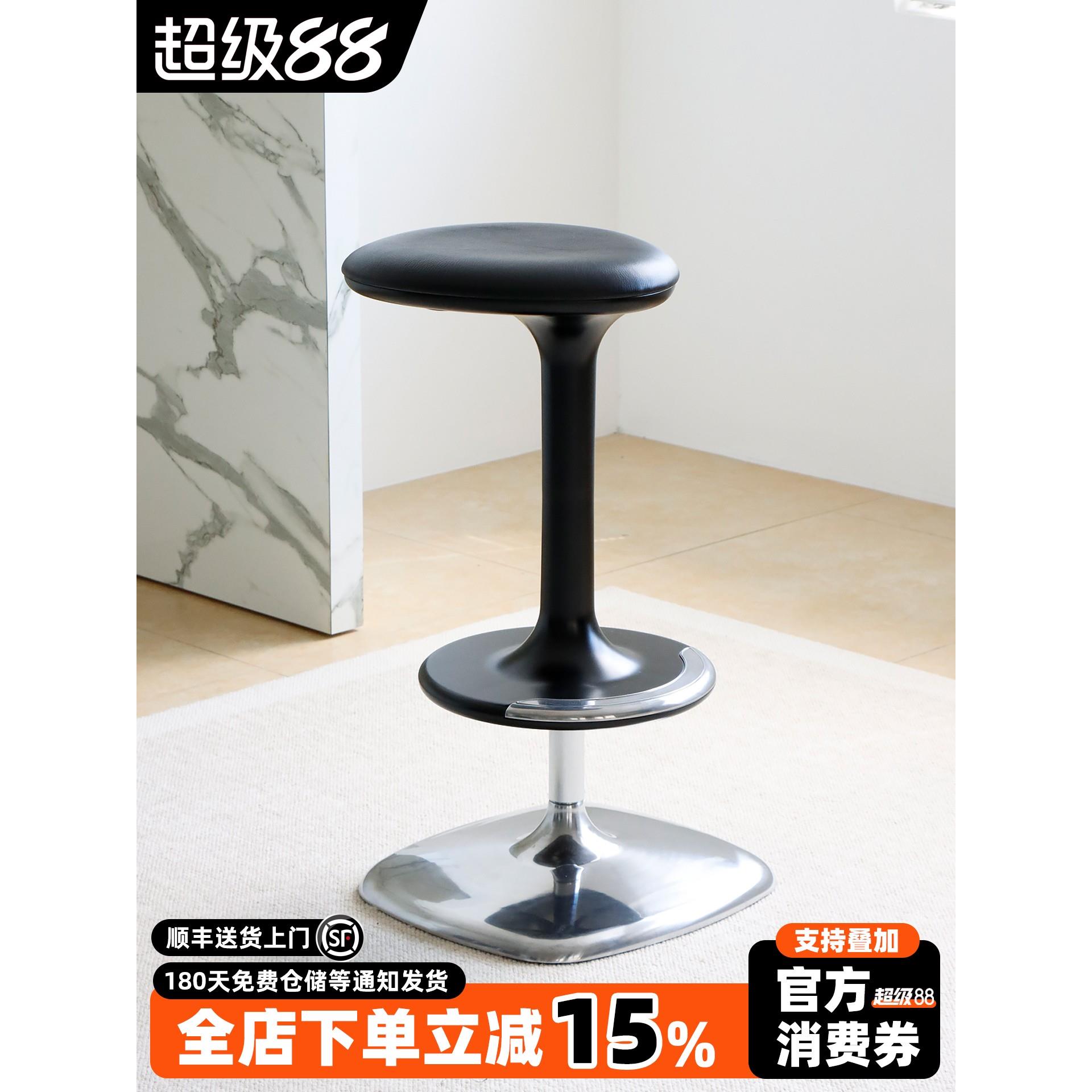 意大利Normcore可调酒吧椅设计师家皮革高凳可访问豪华旋转餐厅椅