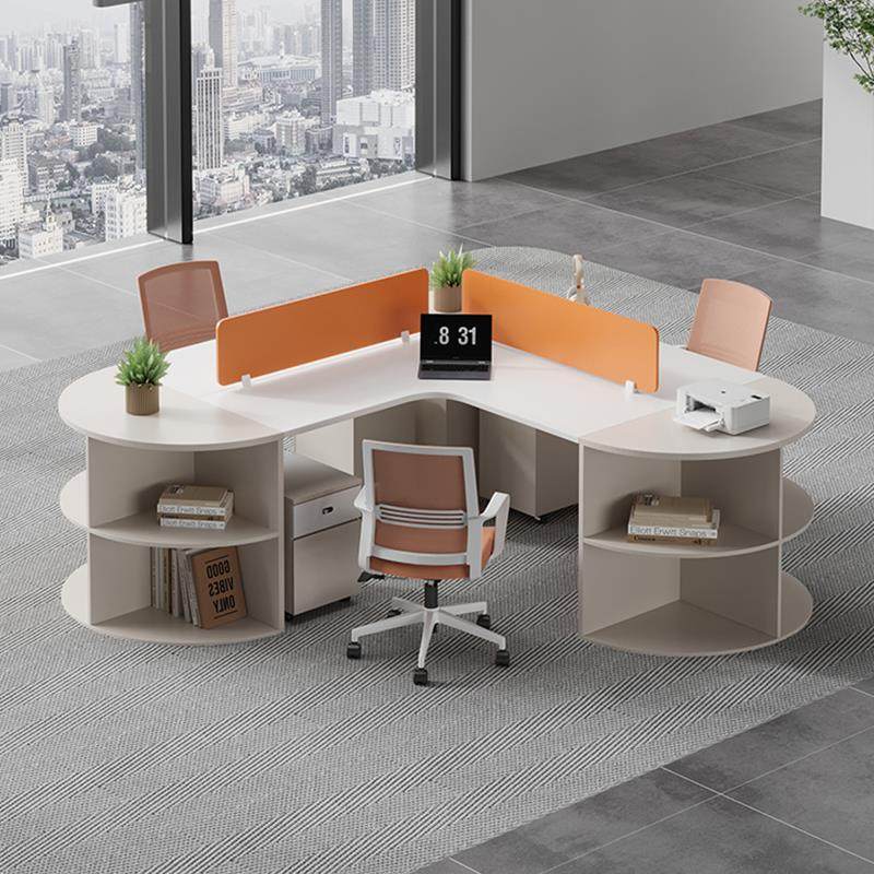 创意办公室家具简约现代职员办公桌椅3 5 6人位员工桌四人异形桌