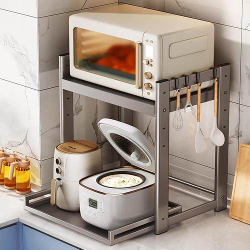 电饭煲置物架厨房微波炉架台面多功能空气炸锅烤箱桌面收纳架子