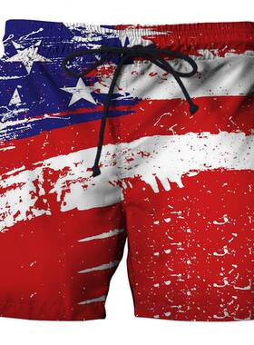 2025men clothes023夏季新款欧美男士沙滩短裤3D印花休闲款短裤潮