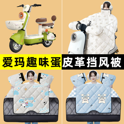 爱玛趣味蛋电瓶电动车冬季专用挡风被加绒加厚防水2024改装饰配件