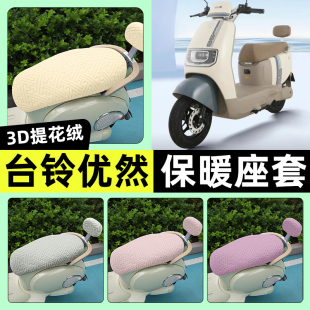 饰配件 加绒坐垫套罩改装 适用台铃超能6优然 EB电瓶电动车座套冬季