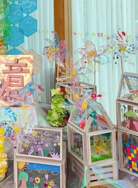 幼儿园环创亚克力玻璃相框立体双面透明框建构区美术diy绘本相框