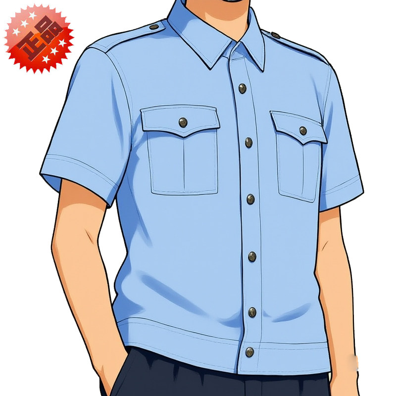 正品高端夏值勤服衬衫长袖公交夏装半袖服装夏季短袖通勤藏蓝衬衣