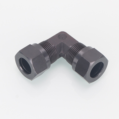 高压卡套式弯头双头H型24度内锥8/10/12/14/16/18卡管碳钢弯头