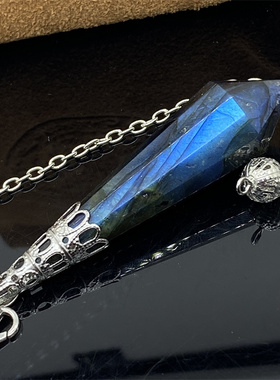 月光石灵摆吊坠天然拉长石复古项链套装招财石情侣挂件民族风饰品