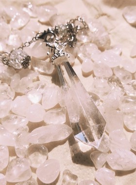 灵摆水晶鱼籽铺天然白吊坠小众手作圣莲白雪姬新手学生款送替换绳