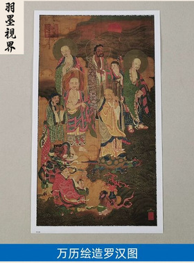 名画复制品万历罗汉图佛像唐卡观
