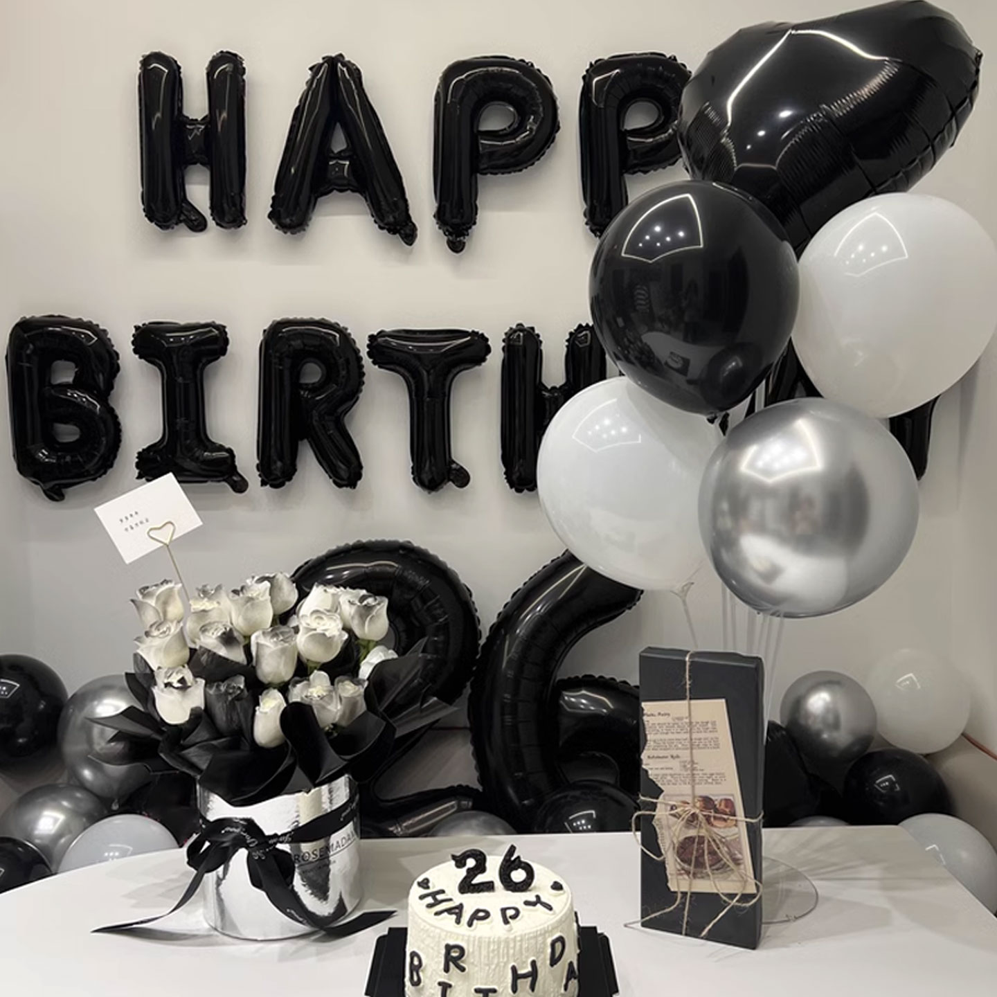 生日场景布置装饰气球拍照道具品