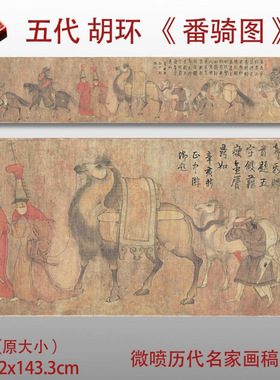 五代辽胡环番骑图名家国画真迹