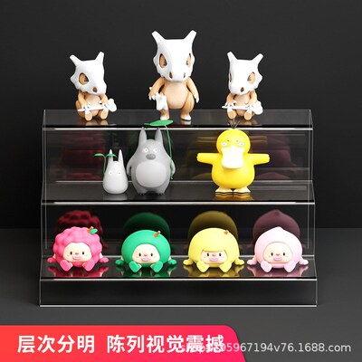 亚克力阶c梯式展示架透明直播陈列架多层手办立牌鞋架收纳置物架