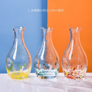 日式 拇指清d酒壶一壶四杯酒具套装 家用高颜值彩色波点白酒杯新款