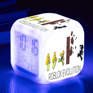 跨境外貿(mào)貨源游戲Roblox七彩鬧鐘大屏數(shù)字四方R鐘創(chuàng)意多功能電子