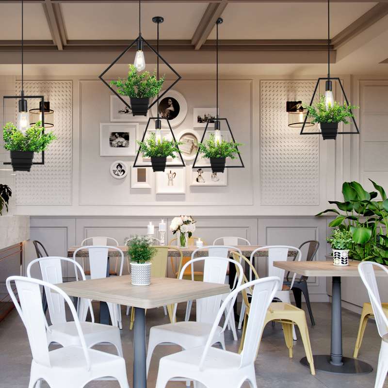 吧台吊灯创意植物吊灯餐厅饭店火锅店酒店餐饮装饰灯橱窗绿植吊灯