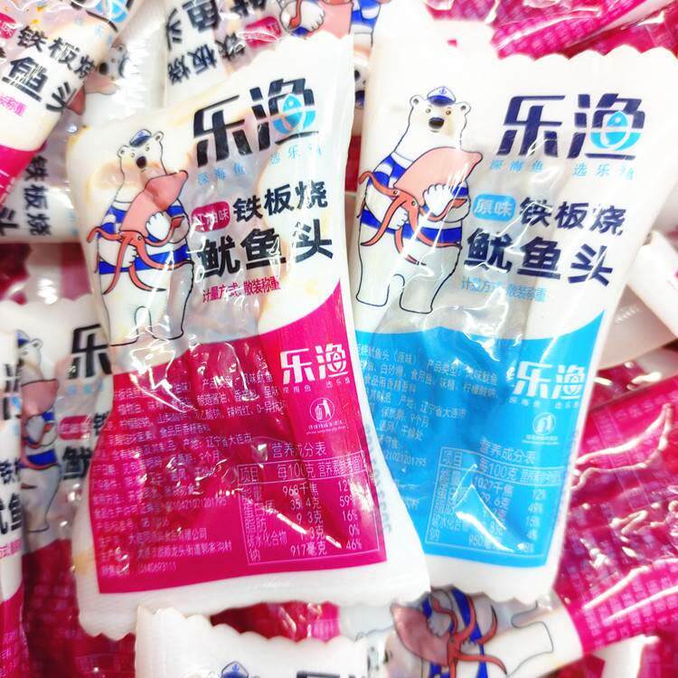 大连特产乐渔铁板烧鱿鱼头鱿鱼须小鱿鱼头红油味原味海鲜零食小吃