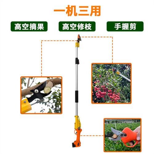 电动摘果剪果园j伸缩高枝剪荔枝龙眼修枝剪刀高空加长充电式摘果