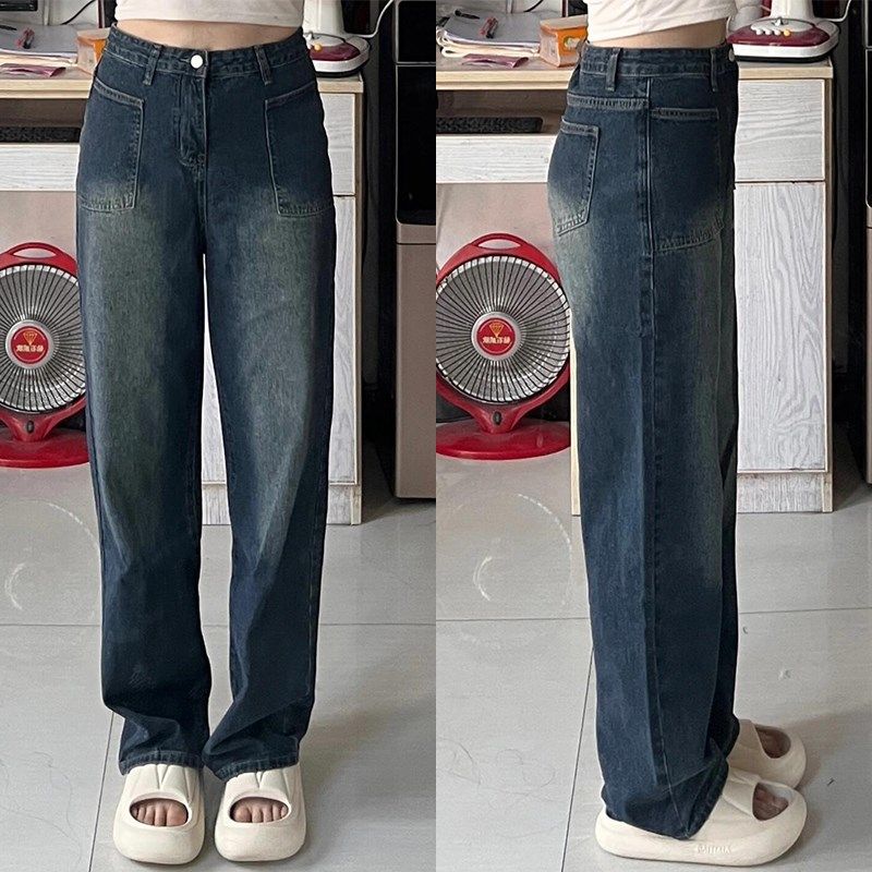 300斤大码胖mm高腰显瘦宽松直筒牛仔裤女复古百搭学院风阔腿裤子,女装/女士精品,大码裤装,淘宝优惠券,粉丝福利购,淘宝优惠卷